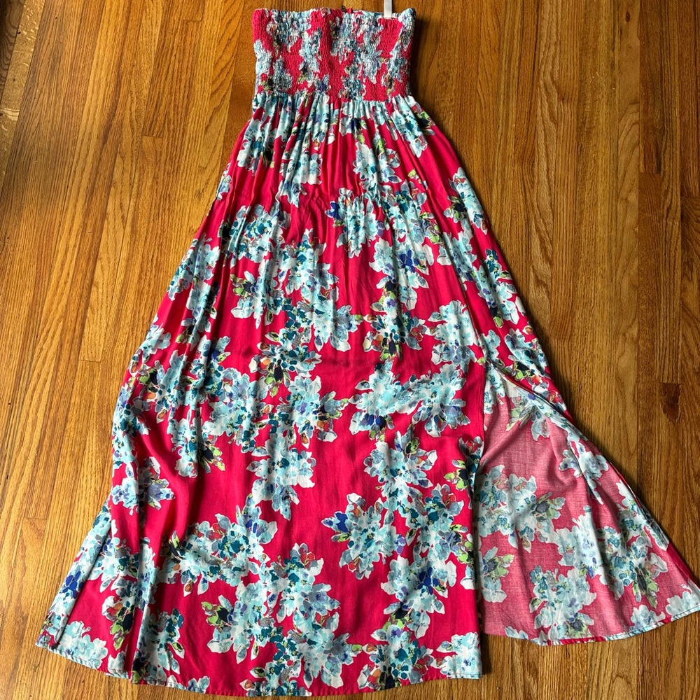 Xhilaration Pink and Blue Smocked Dress